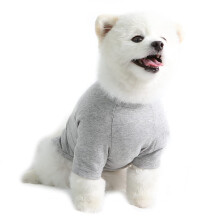 Lucky Petter Hunde-Shirt f   r kleine Hunde, einfarbig, T-Shirt, weich, atmungsaktiv, Baumwoll-Hundeshirt, Haustierkleidung (X-Small, Grau)