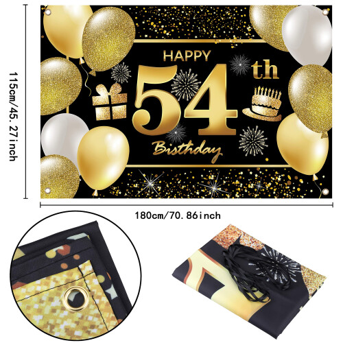 54 ?rs f?dselsdagsbanner - Dekorationer til m?nds fest 1