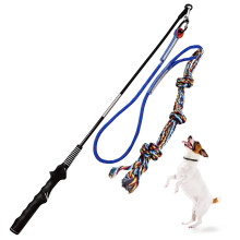 CHEERING PET Flirtstange fr Hunde, Teaser-Zauberstab mit bunt geflochtenem Seil, Halteleine, bungsspa fr Hunde, langlebiges interaktives Hundespi