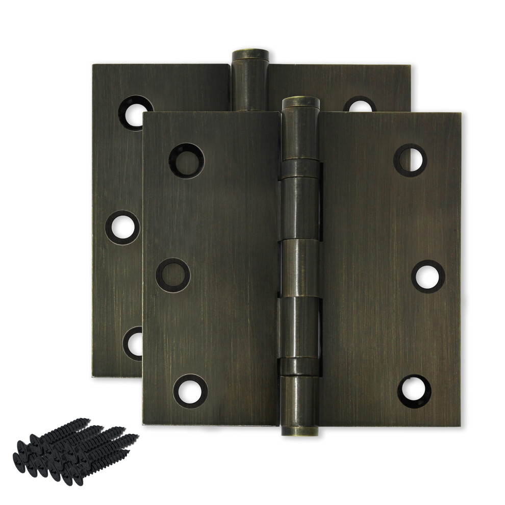 Finsbury Hardware Solid Brass Door Hinge Heavy Duty Ball Bearing Polished Shiny Gold 3.5 X 3.5 Inch - Set Of 4 Hinges (Polished Brass) 5438060583457