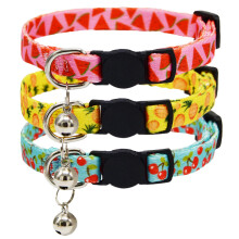 3er-Pack Obst-Katzenhalsbnder mit Glckchen, Sicherheits-Ktzchenhalsbnder fr Frhling und Sommer, Wassermelone, Ananas, Kirsche