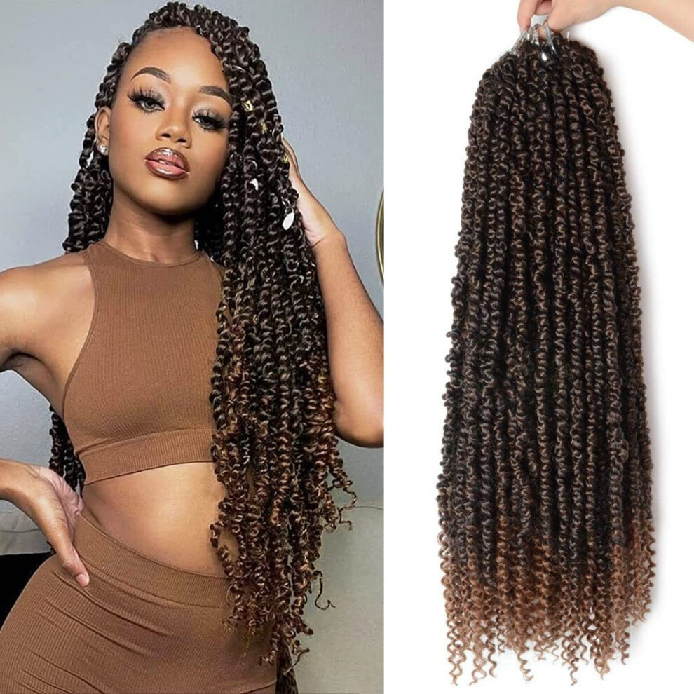 Nayoo Unisex Black Passion Twist Hair - 8 Packs 24 Inch Passion Twist Crochet Hair For Women Crochet Pretwisted Curly Hair Passion Twists Synthetic Braiding Hair