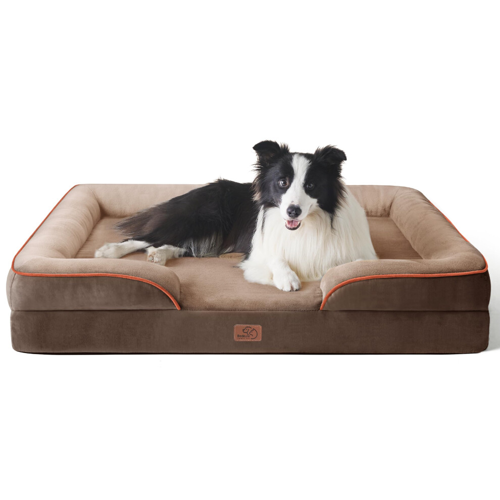 Bedsure Orthopedic Dog Beds Large Sized Dog - Washable Large Dogs Bed Waterproof Big Comfort Pet Couch with Washable Removable Cover Supportive Foam