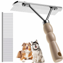 Hunderive til underuld kledyrsplejest langtand metalbrste og rustfrit stl fldekam til store hunde Langhrede katte Hest