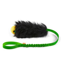 Howgo co corda brinquedo co bungee chaser brinquedo 100% pele de carneiro cheiro rebocador brinquedo para todas as raas (verde com bola de bor