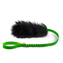 Howgo co corda brinquedo co bungee chaser brinquedo 100% pele de carneiro cheiro rebocador brinquedo para todas as raas (verde curto sem bola)