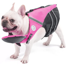 Colete salva-vidas Petglad French Bulldog Colete salva-vidas com ala de resgate flutuante de queixo para Corgi Pug Colete de natao ajustvel d