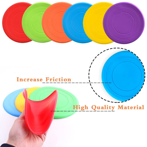 Bvrbaory 6 Pack Dog Flying Discs - Interactive  Soft Floating Saucer for Small  Medium Dogs - Safe on Teeth 2