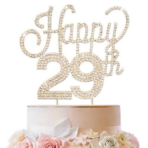Happy Birthday Crown Cake Topper – Queen Lady Rhinestone Design, Purple, 12x11cm, For Spa/Makeup Party Decor