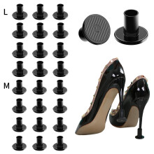 High Heel Grass Protectors-12 Pairs 2 Sizes Sink Stoppers & Repair Caps Non-Slip Cover Protectors for Walking on Grass Gravel Wetlands (ML-Blac