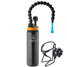 Giraffe Bottle Tower XL Hands Free Drink System Isolerad flaska i rostfritt stl med runda rrmonterade flaskhllare (lngd 38 cm)