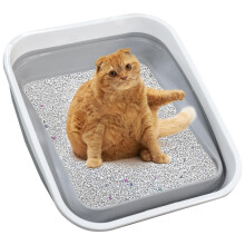 Maohegou grote kattenbakvak voor kittens voor senior kat ouderen en dikke kat oudere katten mobiliteitsproblemen opvouwbare reis kattenbak met sc