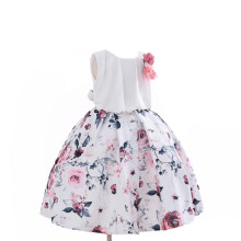 Cosplay Life Elegant blomsterkjole til piger Ung voksen modesl?jfe Blomst talje B?rnefest Festival i alderen 5-9 ?r (hvid 7 ?r)