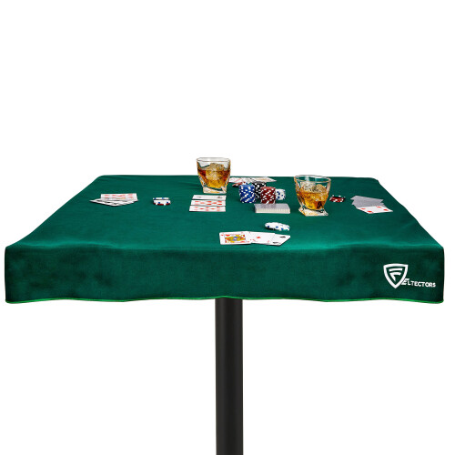 Feltectors Capa de jogo de mesa de feltro para mesas quadradas de 34 a 36 polegadas para Poker Mahjong Bridge e jogos de tabuleiro - Verde