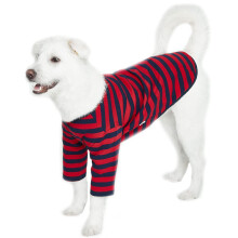 Lucky Petter Hunde bomuldsskjorter til sm og store hunde Rugby stribede T-shirts Bld ndbar hundeskjorte kledyrstj (X-Large Rd/Navy)