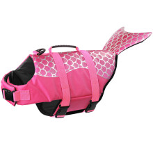 Colete salva-vidas para ces Dogcheer Colete salva-vidas para ces sereia fofo para natao em barcos com flutuabilidade superior e ala de resga