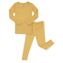 AVAUMA Baby-Schlafanzug-Set f r Jungen und M dchen, eng anliegend, gerippter Rayon-Schlafanzug f r den Alltag (S/Senfgelb (L))