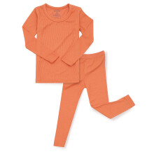 AVAUMA Baby-Pyjama-Set f r Jungen und M dchen, eng anliegend, gerippter Rayon-Schlafanzug f r den Alltag (M/Orange (L))