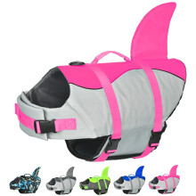 Colete salva-vidas Doglay Dog Tubaro Ripstop Coletes salva-vidas para ces para natao em barco com alta flutuabilidade e ala de resgate Colet