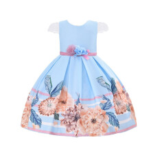 Cosplay Life Blomsterkjole til piger og unge voksne Modeblomster talje B?rnefest Festivalkjole i alderen 5-9 ?r (bl? 8YRS)