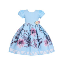 Vestido floral cosplay life para meninas e jovens adultos moda flor cintura infantil festa festival vestido de 5 a 9 anos (azul 6 anos)