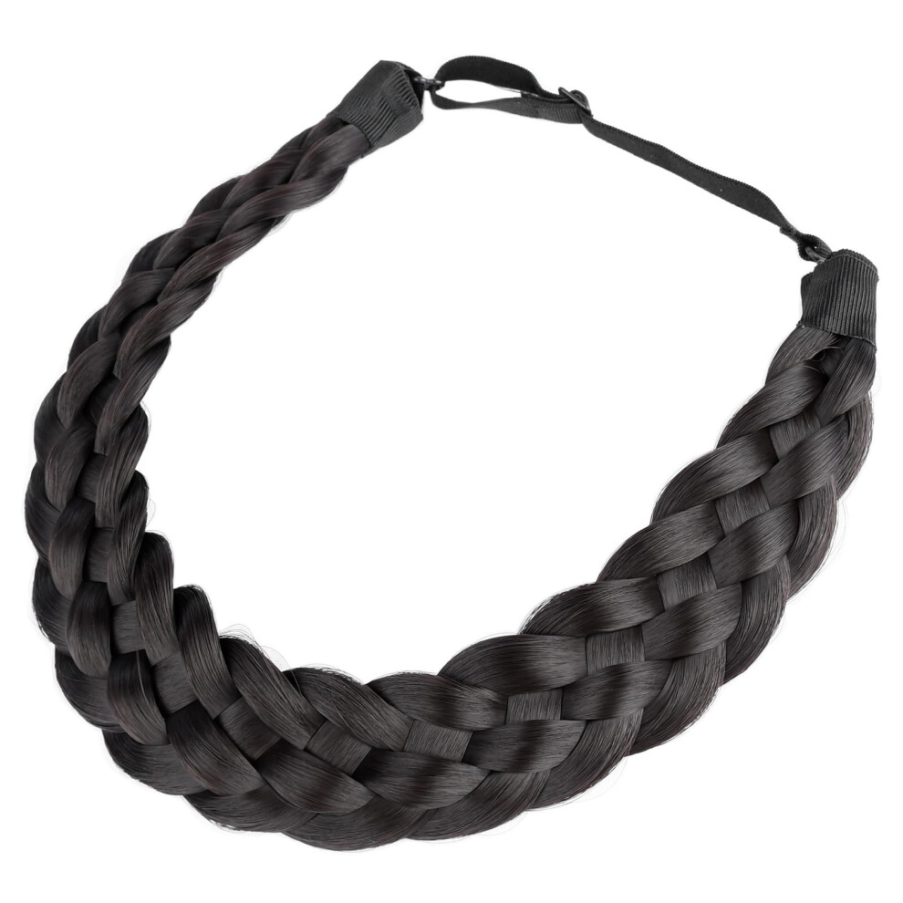 Gledola 5 Strands Synthetic Hair Braid Headband Hair Braided Headband For Women Girl (Deep Brown)