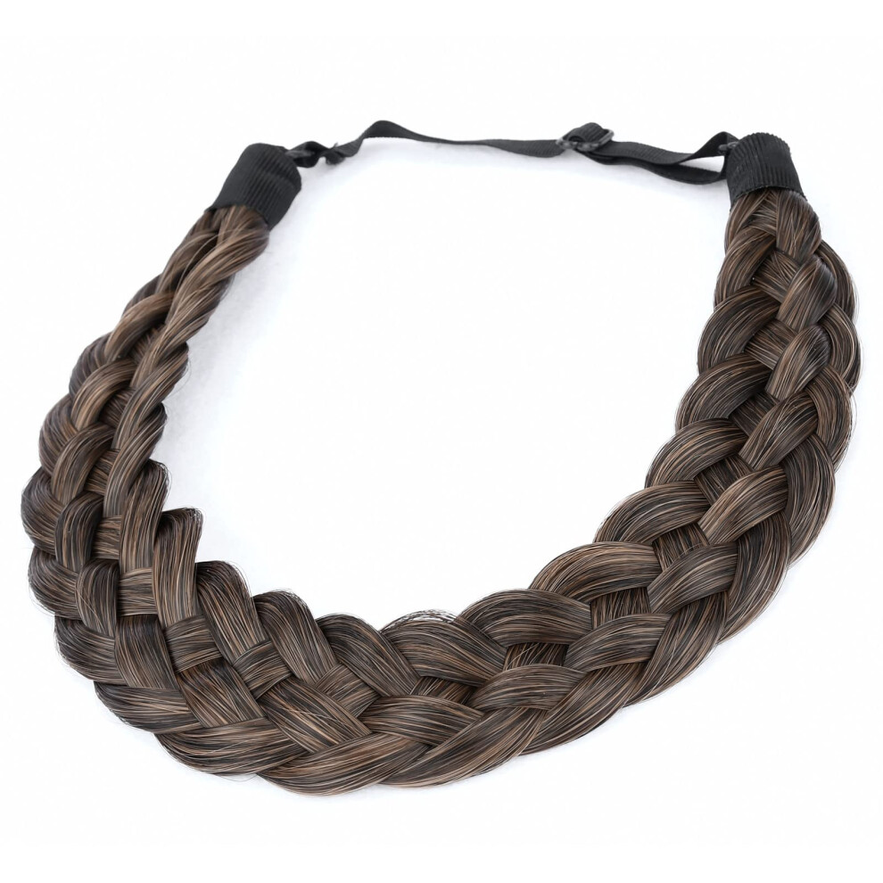Gledola 5 Strands Synthetic Hair Braid Headband Hair Braided Headband For Women Girl (Dark Brown)