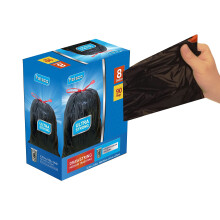 Feisco 8 galones Bolsa de basura negra 30L Bagbage Bag Bag Bag Bag CAN 90 Conds 0.9 mil (8 galones de negro)