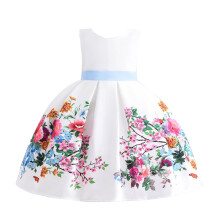 Cosplay Life Blomsterkjole til piger og unge voksne Modeblomster talje B?rnefest Festivalkjole i alderen 5-9 ?r (bl? 7 ?r)