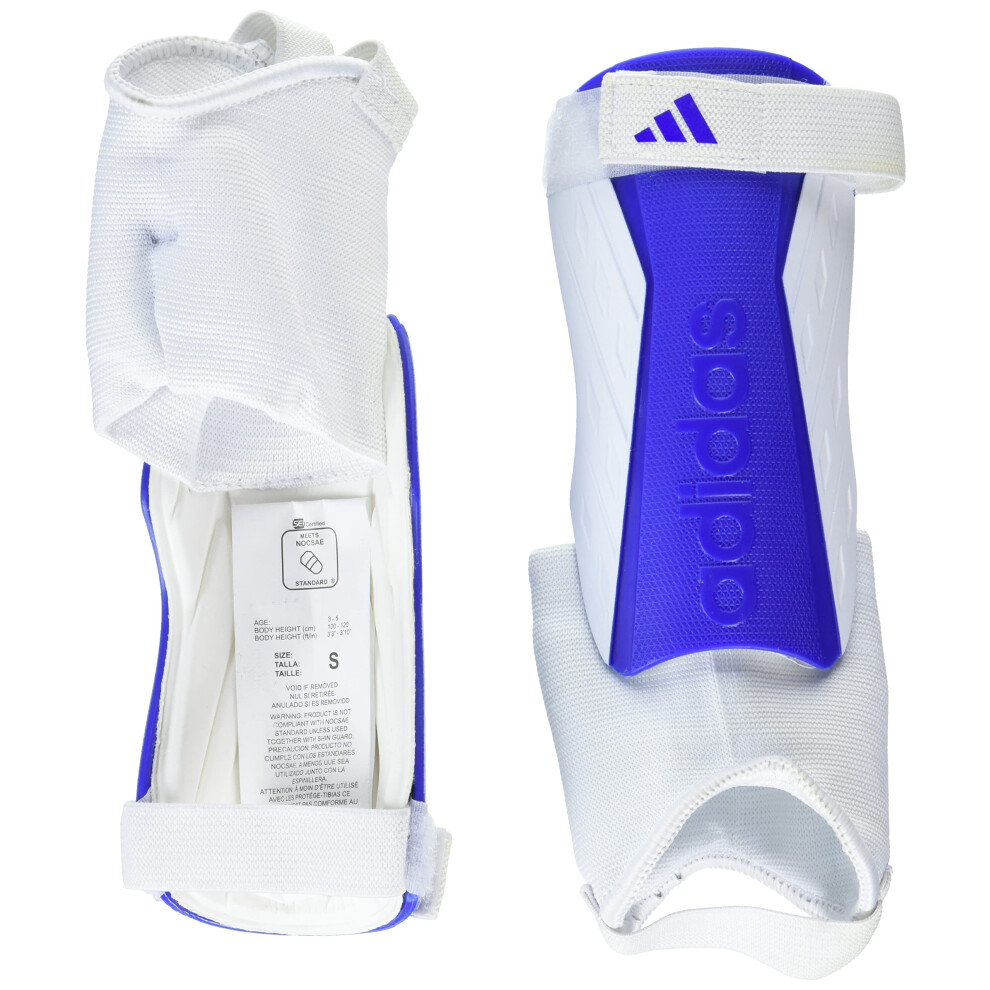 adidas Unisex-Child Tiro Soft Ground Match Shin Guards White/Team Royal Blue/White Large