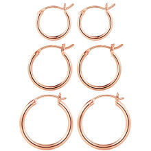 MOOHAM CHOOP ORECCHI PER DONNE - Piccola cartilagine Sterling Sterling Post Ipoallergenic Hoops grosso tagliente per orecchini in oro rosa set per le