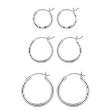 Brincos de argola de prata M MOOHAM para mulheres  Conjunto de brincos de argola pequenos hipoalergnicos banhados a prata esterlina pequenos e