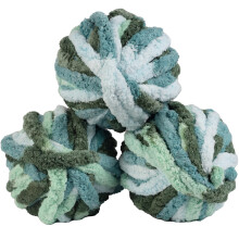 iDIY Chunky Yarn 3-pack ngler (72 Yards)-Tie Dye (Mint Teal Green)-Fluffy Chenille Garn Bldt Throw & Baby tpper Arm strikning Hkling & DIY h