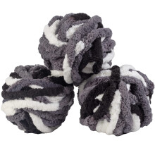 iDIY Chunky Yarn 3-pack ngler (72 Yards)-Tie Dye (Sort Hvid Gr)-Fluffy Chenille-garn til bldt kast & babytpper Armstrik Hkling & DIY-hndvr