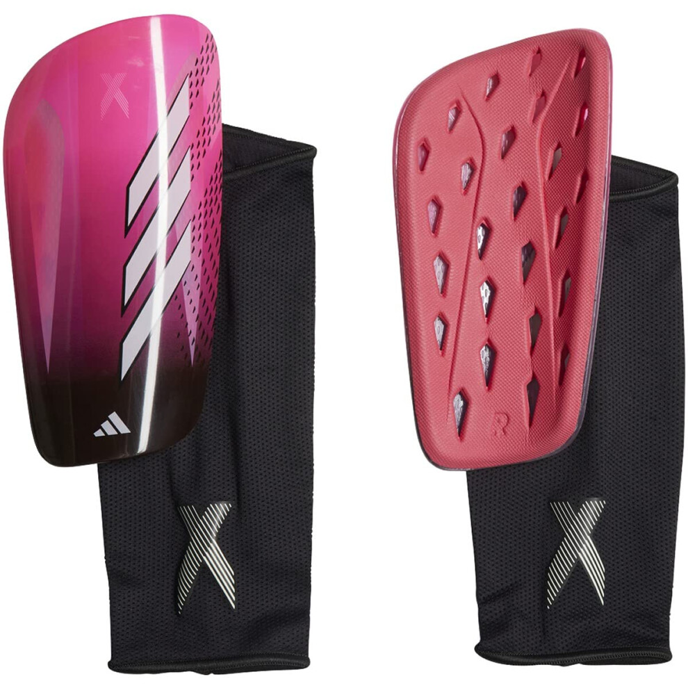 Photos - Protective Gear Set Adidas Unisex-Adult X League Shin Guards Team Shock Pink/Zero Metallic/Black Large B09ZCCH8S2