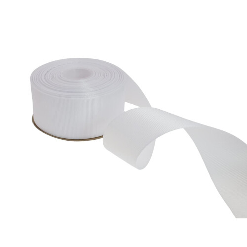DXEUD Solid Grosgrain Ribbon 25 Yard Each Roll 100% Polyester Woven Edge (1/1-2""""  White) 1
