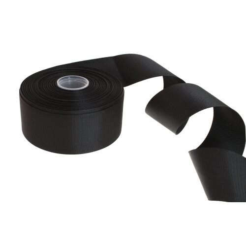 DXEUD Solid Grosgrain Ribbon 25 Yard Each Roll 100% Polyester Woven Edge (1/1-2""""  Black) 1