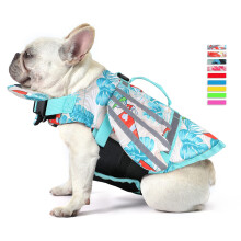 Petglad Colete salva-vidas para ces com asas flutuantes no queixo Colete salva-vidas para ces com ala de resgate para ces pequenos, mdios e