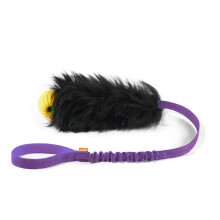 Howgo co corda brinquedo co bungee chaser brinquedo 100% pele de carneiro cheiro rebocador brinquedo para todas as raas (roxo com bola de borr