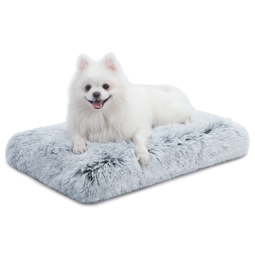 CHAMPETS Washable Dog Bed Medium Size Dog with Removable Cover Super Soft Waterproof Dog Crate Bed with Non-Slip Bottom Fluffy Pet Bed 29?21 Inch G