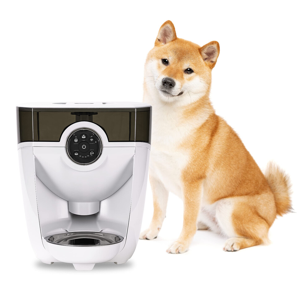 Whisker Feeder-Robot By White With Smoke-Grey Hopper; Smart Automatic Pet Feeder Feed Your Cat Or Dog From Anywhere Designed & Assembled In Usa