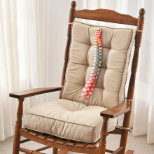 SUNROX Memory Foam Non Slip Rocking Chair Cushion FadeShield Water Resistant Thicken Durable Tufted Pads Set of Seat & Back Cushion with Ties f