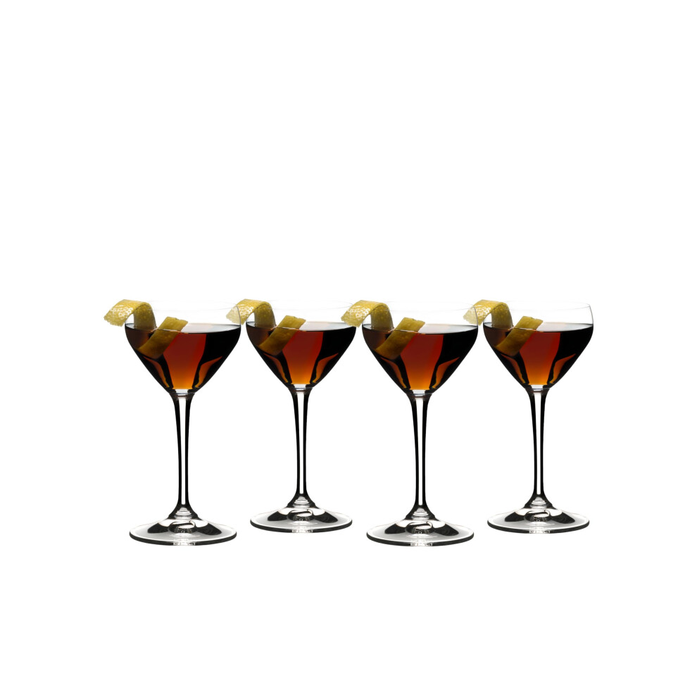 Riedel Drink Specific Glassware  Nick & Nora Cocktail Glass  4oz  Old-Fashioned Stemmed Cocktail Glasses  Martini  Manhattan  Set of 4