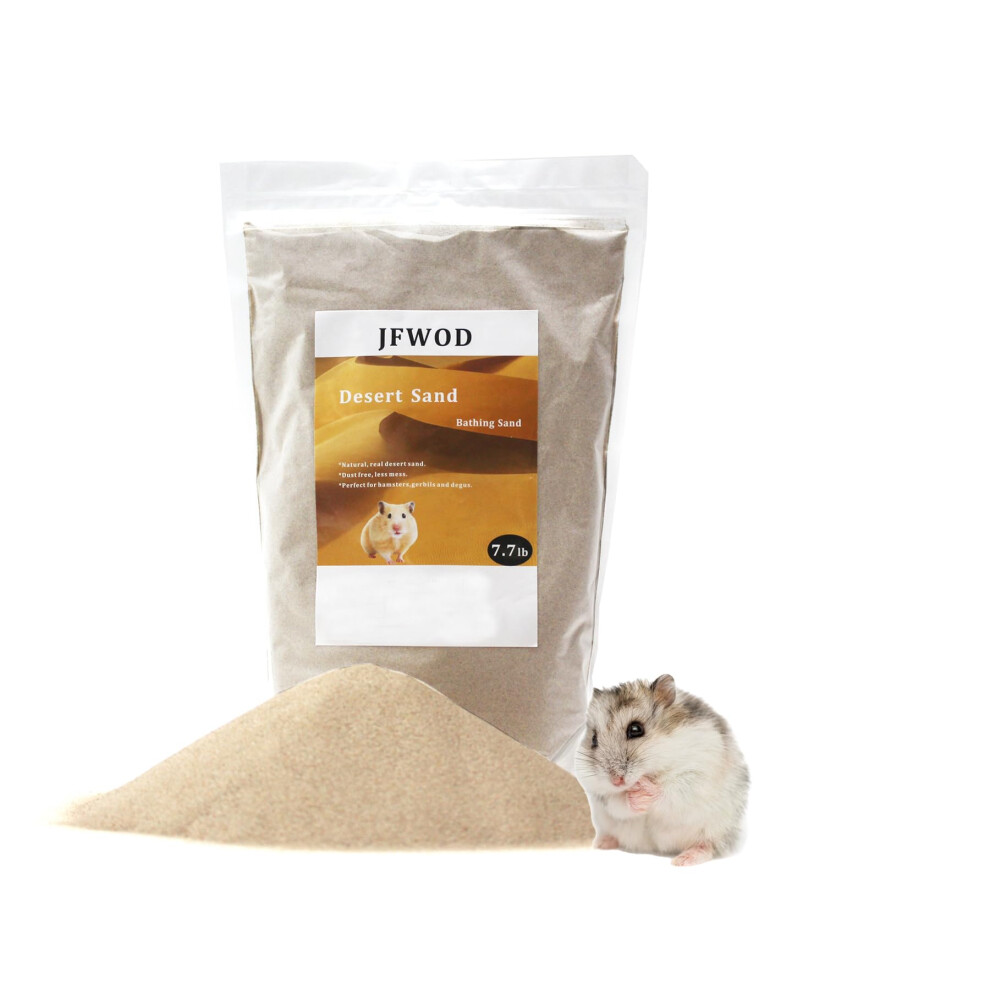 JFWOD Hamster Bath Sand 7.7lb Dust Free Desert Sand or Potty Litter Sand for Hamster Chinchillas Gerbil Syrian Mice Small Animals(Beige)