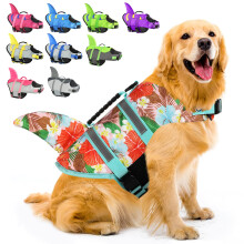 Fragralley Shark Hundeschwimmweste, verstellbare Hundeschwimmweste mit Haifischflossenanzug fr kleine, mittelgroe und groe Hunde, Schwimmweste