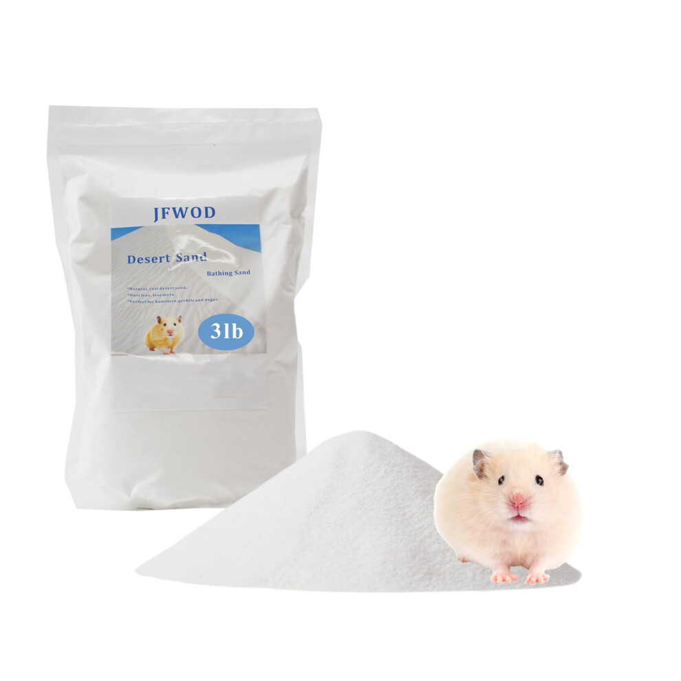 JFWOD Hamster Bath Sand 3lb Dust Free Desert Sand or Potty Litter Sand for Hamster Chinchillas Gerbil Syrian Mice Small Animals