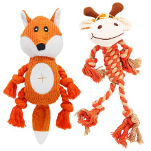 Rope Dog Toys to Keep Them Busy - Tug of War Dog Toys for Boredom Plush Interactive Squeaky Puppy Toys for Small Medium Large Dogs