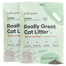 Tuft + Paw Echt geweldige kattenbakvulling Tofu-kattenbakvulling met lage tracking Klonterend Doorspoelbaar Geurbestrijding Stofvrij ongeparfumee