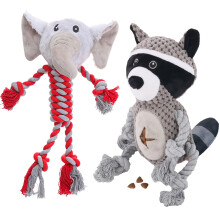 HUGEME Rope Dog Toys to Keep Them Busy - Tug of War Dog Toys for Boredom Plush Interactive Squeaky Puppy Toys for Small Medium Large Dogs
