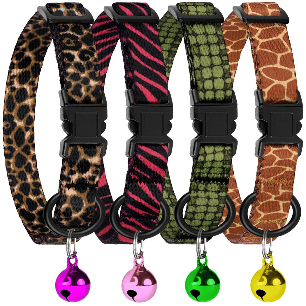 4pcs Colliers de chat    chapp   s avec des colliers de chaton de chat ajust    mignon mignon ajust    4 colliers de compagnie en nylon pack 4